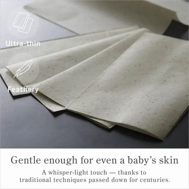 Alt view image 4 of 7 - Oil Blotting Paper 100 Sheets,Pack of 2 Natural Green Tea Facial Tissues with Premium Washi Japanese Paper, Portable Easy Dispensing, Made in Japan, Skin-Care & Makeup Essential Green