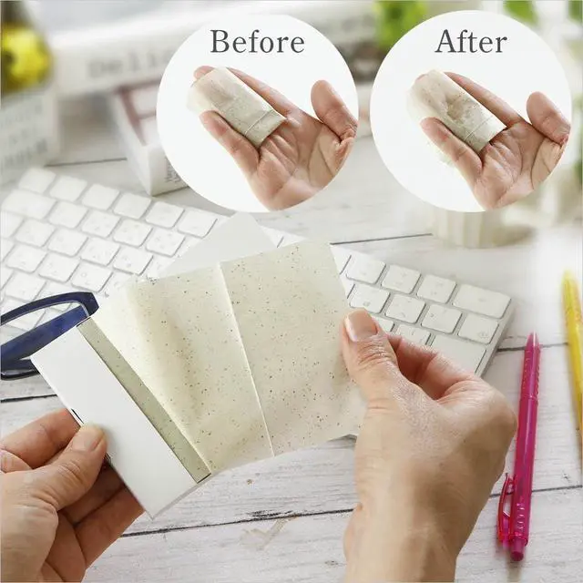Alt view image 6 of 7 - Oil Blotting Paper 100 Sheets,Pack of 2 Natural Green Tea Facial Tissues with Premium Washi Japanese Paper, Portable Easy Dispensing, Made in Japan, Skin-Care & Makeup Essential Green