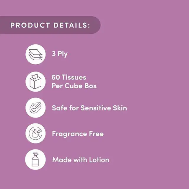 Alt view image 3 of 7 - Bamboo Facial Tissues with Lotion, 3-Ply, FSC Certified, 12 Pack, 60 Sheets Per Box, 720 Total