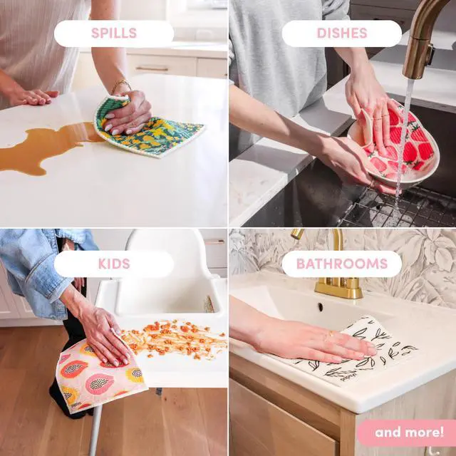 Alt view image 5 of 7 - Swedish Dishcloths for Kitchen, 2 Reusable Paper Towels, 1 Hook