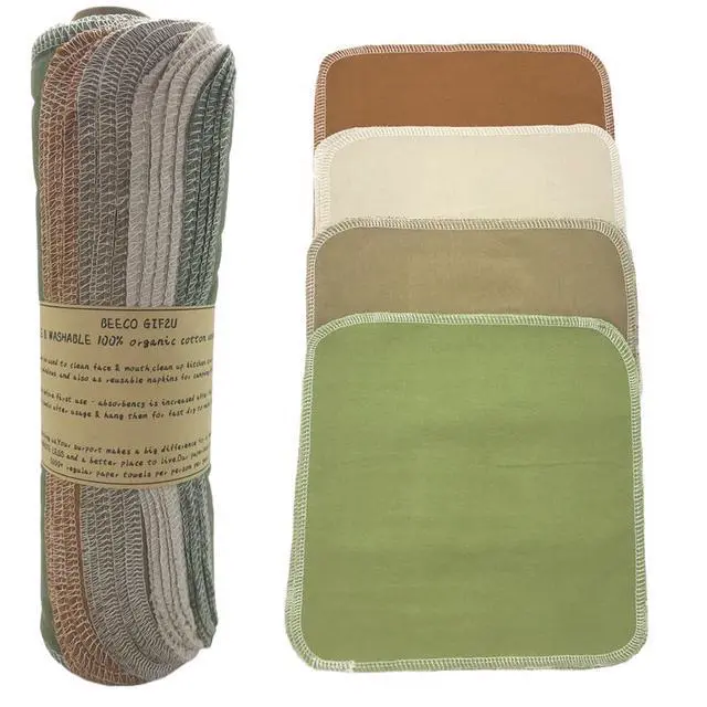 Main image of Reusable Paper Towel Rolls 20 Pack,Washable Napkin Cloth Value Set of 4 Colors 20 Pack of Paperless Towel-100% Cotton, Super Soft, Absorbent Made to Last (Solid Color A)
