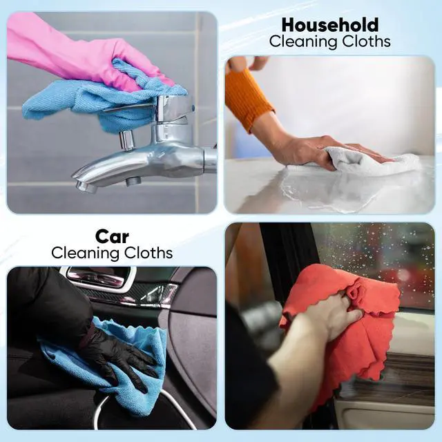 Alt view image 7 of 7 - Microfiber Cleaning Cloths, 75 Sheets Shop Towels, Reusable Paper Towels Shop Rags, Washable Microfiber Towel Roll Cleaning Rags for Cars, House, Kitchen, 11.5 x 11.5, Red