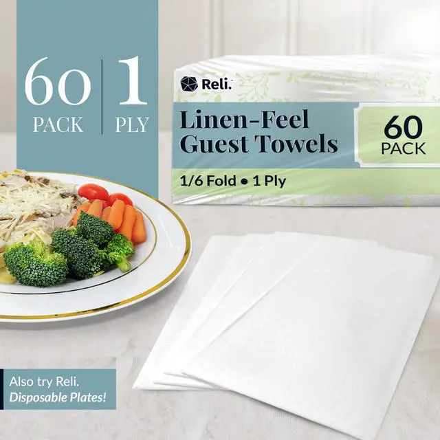 Alt view image 2 of 7 - Disposable Linen-Feel Napkins, Guest Hand Towels (60 Pack)