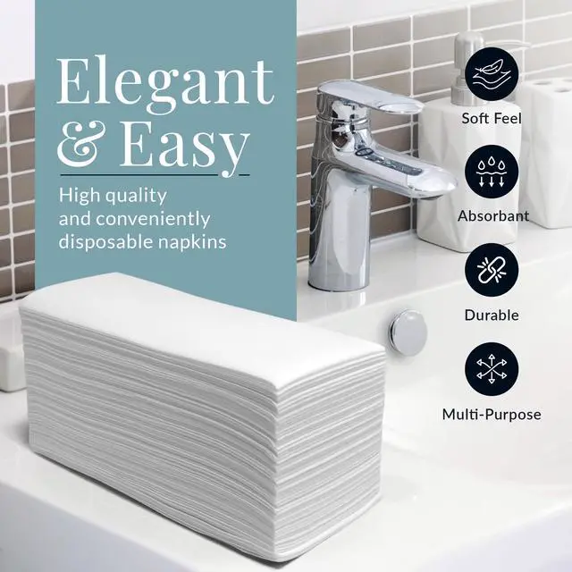 Alt view image 3 of 7 - Disposable Linen-Feel Napkins, Guest Hand Towels (60 Pack)
