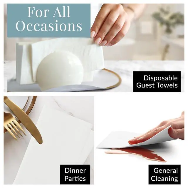 Alt view image 5 of 7 - Disposable Linen-Feel Napkins, Guest Hand Towels (60 Pack)