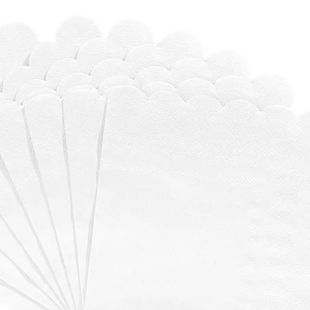 Alt view image 3 of 7 - 120 Pk Cocktail Napkins Scalloped White Napkins Disposable, 5"