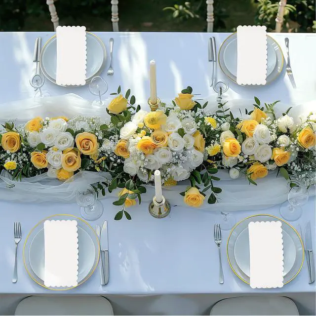 Alt view image 6 of 7 - 120 Pk Cocktail Napkins Scalloped White Napkins Disposable, 5"