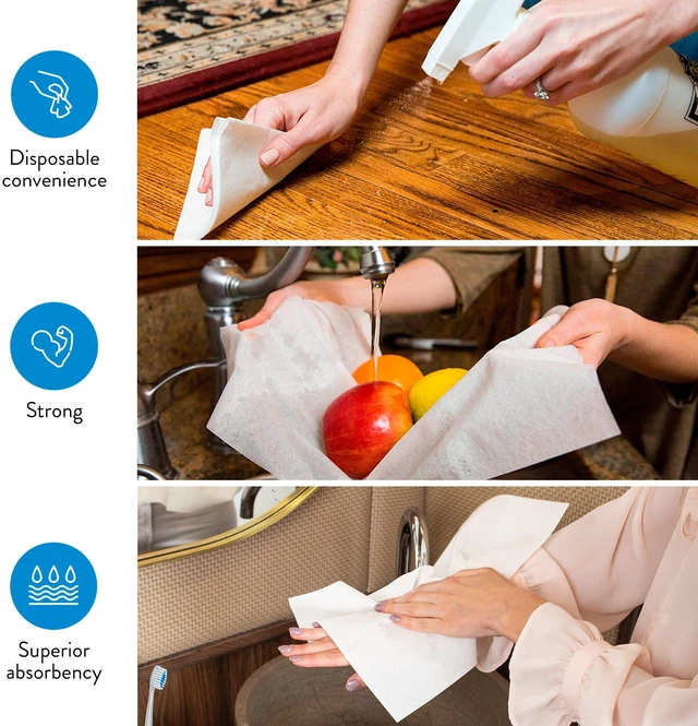 Alt view image 4 of 7 - Disposable Napkins Premium Guest Towel Napkins, Soft Linen-Feel Guest Towels for Bathroom, Disposable Hand Towels for Kitchen & Entertaining, White 12 x 17 (50 Count-Quilted)
