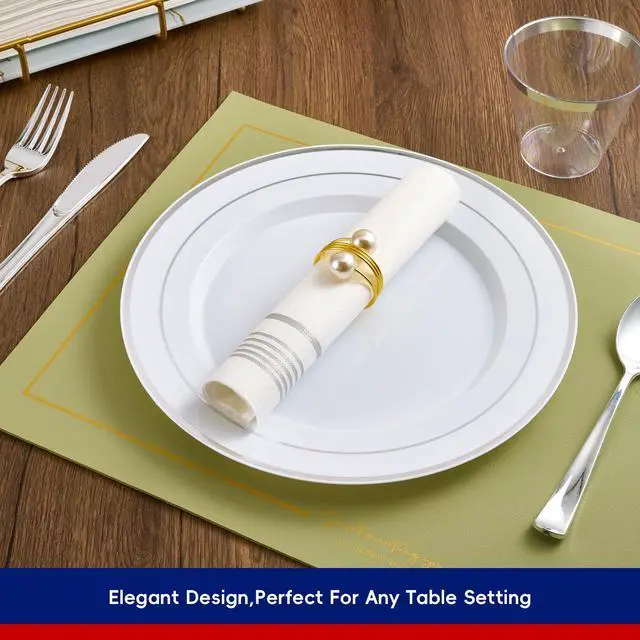 Alt view image 5 of 7 - 100 Paper Napkins Disposable Guest Towels, 3-ply Silver Dinner Napkins