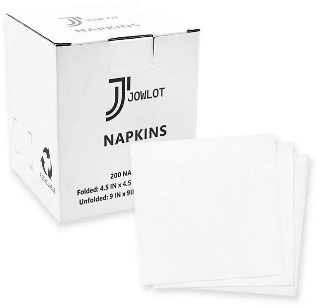 Main image of Cocktail Napkins - 200 Count 2-Ply White Napkins Disposable, 4.5 x 4.5 Inch Folded Paper Napkins Bulk Beverage Napkins for Dinner Wedding Bar Party and Everyday Use