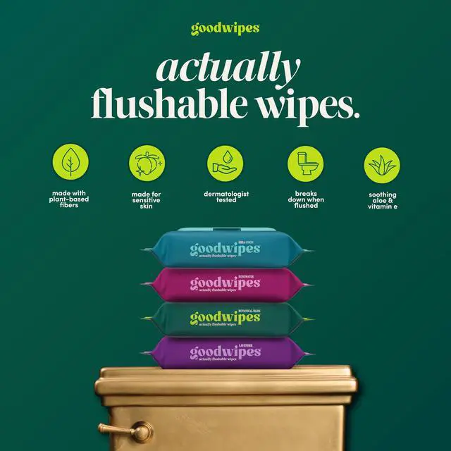 Alt view image 2 of 7 - Flushable Wipes - Botanical Bliss, 153 Wipes (3 Pack + 3 Singles)