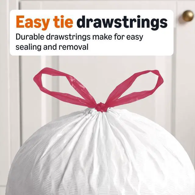 Alt view image 4 of 6 - Extra Strong & Flex Tall Kitchen Drawstring Trash Bags, Citrus Scent, 13 Gallon, 40 Count
