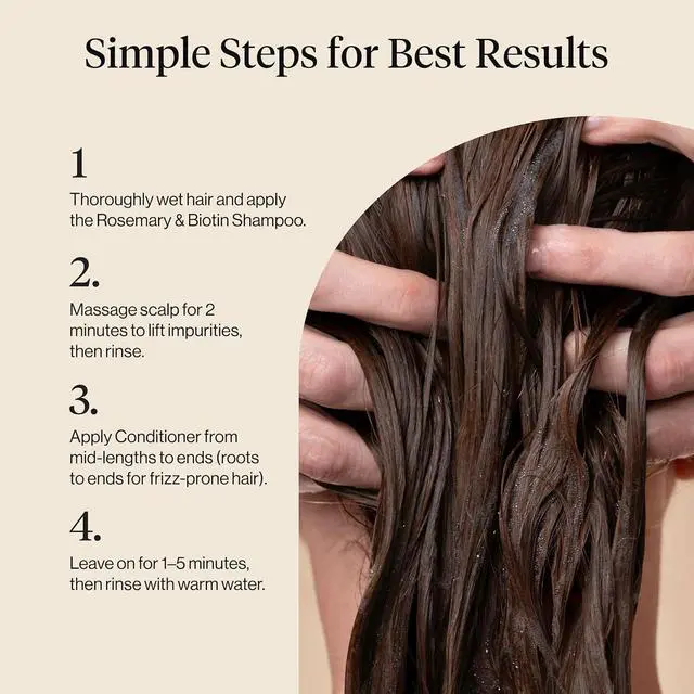 Alt view image 6 of 6 - Rosemary & Biotin Shampoo for Hair Growth Made in USA, 12.3 oz