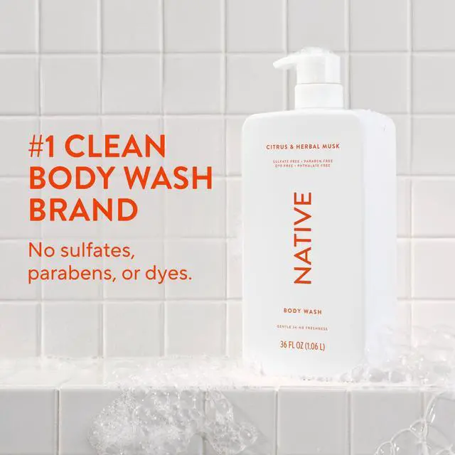 Alt view image 2 of 7 - Body Wash for Women & Men, Citrus & Herbal Musk, 36 oz Pump Bottle, Sulfate-Free & Gentle