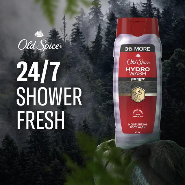 Alt view image 3 of 7 - Moisturizing Body Wash for Men, Hydro Wash, 2-in-1 Long Lasting Scent & Deep Hydration, 24/7 Shower Fresh, Swagger Scent, 21 oz (Pack of 2)
