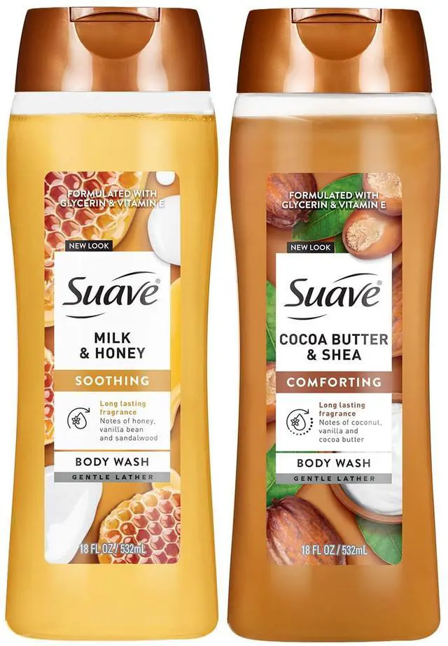 Main image of Body Wash Variety 2-Pack, Milk & Honey + Cocoa Butter & Shea Gentle Body Washes with Sweet Blend Oil Essence, 18 Oz Ea