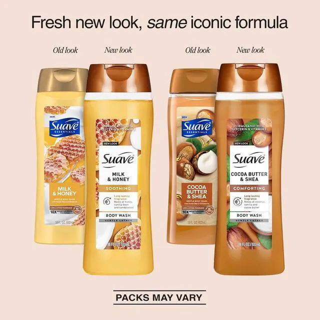 Alt view image 2 of 7 - Body Wash Variety 2-Pack, Milk & Honey + Cocoa Butter & Shea Gentle Body Washes with Sweet Blend Oil Essence, 18 Oz Ea