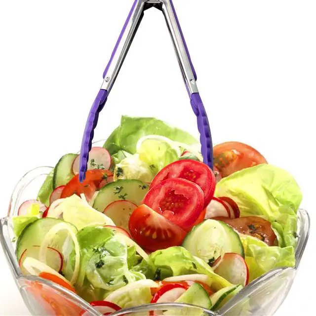 Alt view image 6 of 7 - 7 Pack Kitchen Tongs Set 7-Inch Color Mini Small Food Tongs with Stainless Steel Silicon Handles and Nylon Tips Heat Resistant Tongs for Cooking, Serving, BBQ, Grilling, Salad and More
