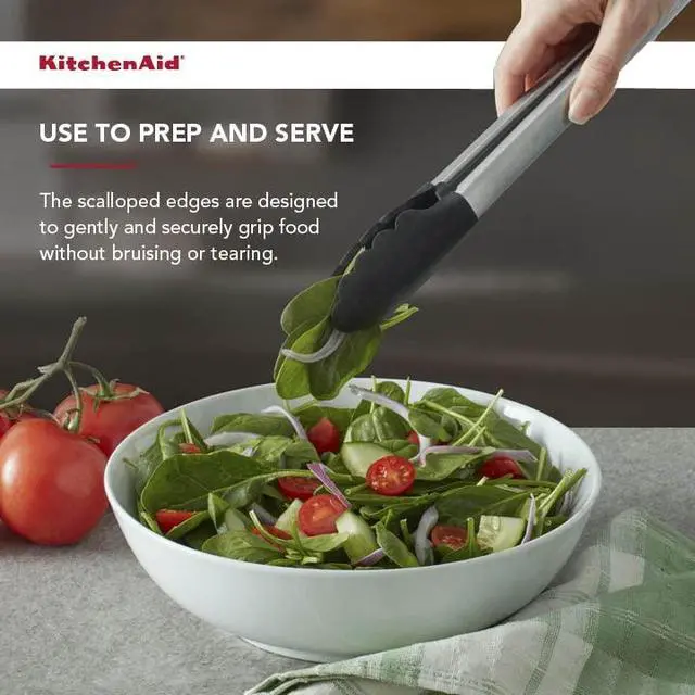 Alt view image 5 of 6 - Silicone Tipped Stainless Steel Tongs, 12 Inch, Black