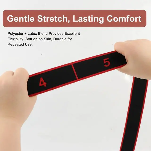Alt view image 7 of 7 - 2 Pack Numbered 8 Loop Stretching Strap, Multi-Loop Fitness Resistance Bands for Yoga, Gymnastics, Pilates, Elastic Training Band with Markings, Includes Extra Elastic Loop Band for Home Gym Workout