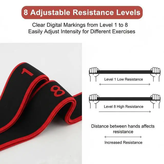 Alt view image 6 of 7 - 2 Pack Numbered 8 Loop Stretching Strap, Multi-Loop Fitness Resistance Bands for Yoga, Gymnastics, Pilates, Elastic Training Band with Markings, Includes Extra Elastic Loop Band for Home Gym Workout