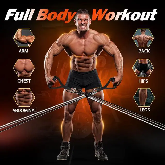 Alt view image 3 of 6 - Resistance Bands, Exercise BandsResistance Bands for Working Out, Work Out Bands with Handles for Men and Women Fitness, Strength Training Home Gym Equipment