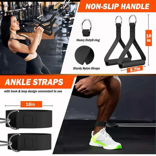 Alt view image 5 of 6 - Resistance Bands, Exercise BandsResistance Bands for Working Out, Work Out Bands with Handles for Men and Women Fitness, Strength Training Home Gym Equipment