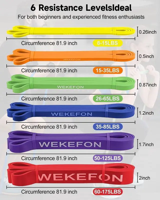 Alt view image 3 of 7 - Resistance Bands Set for Working Out - Exercise Bands for Men & Women, Fitness Equipment, Strength Training, Physical Therapy & Body Stretching at Home & Gym (#07 4 Bands Set)