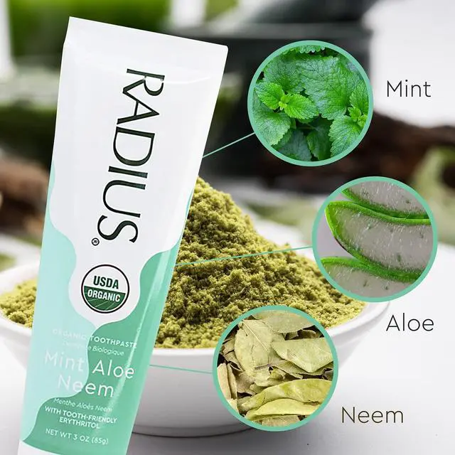 Alt view image 4 of 7 - USDA Organic Toothpaste, Non Toxic Chemical-Free Gluten-Free Designed to Improve Gum Health & Prevent Cavity - Mint Aloe Neem - 3 Ounce (Pack of 1)