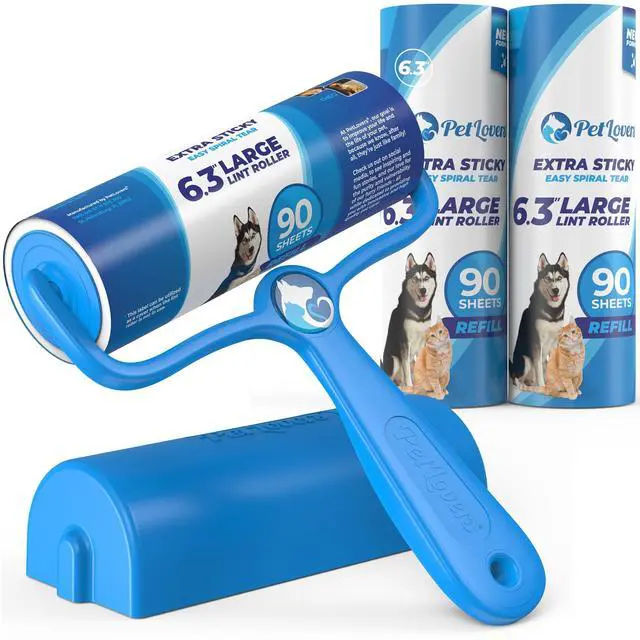 Main image of 6.3" Large Lint Roller for Pet Hair Extra Sticky 270 Sheets, Ideal for Pet Hair Removal from Furniture & Clothes, Dog and Cat Lint Remover 3 Pack