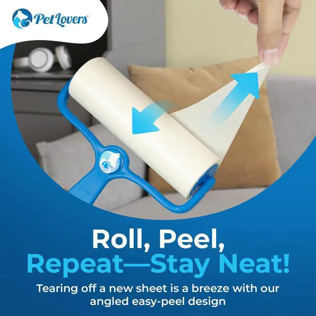 Alt view image 3 of 7 - 6.3" Large Lint Roller for Pet Hair Extra Sticky 270 Sheets, Ideal for Pet Hair Removal from Furniture & Clothes, Dog and Cat Lint Remover 3 Pack