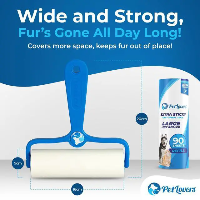 Alt view image 7 of 7 - 6.3" Large Lint Roller for Pet Hair Extra Sticky 270 Sheets, Ideal for Pet Hair Removal from Furniture & Clothes, Dog and Cat Lint Remover 3 Pack