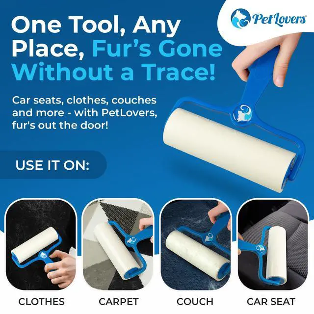 Alt view image 5 of 7 - 6.3" Large Lint Roller for Pet Hair Extra Sticky 270 Sheets, Ideal for Pet Hair Removal from Furniture & Clothes, Dog and Cat Lint Remover 3 Pack