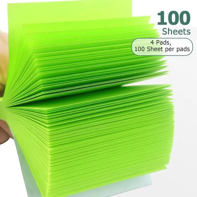 Alt view image 4 of 7 - Sticky Notes 3x3 in, Self-Adhesive Note, 4 Pads, 100 Sheets/Pad (Green) | Perfect for Home, Classroom, and Workplace Organization
