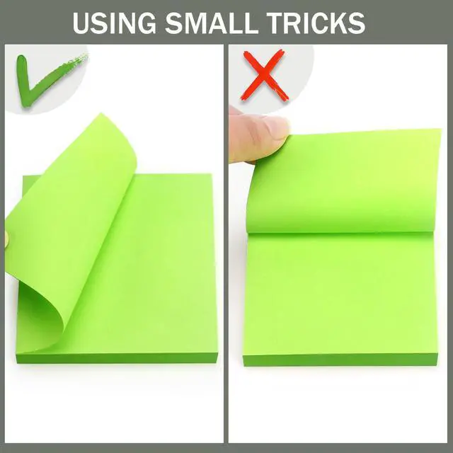 Alt view image 5 of 7 - Sticky Notes 3x3 in, Self-Adhesive Note, 4 Pads, 100 Sheets/Pad (Green) | Perfect for Home, Classroom, and Workplace Organization