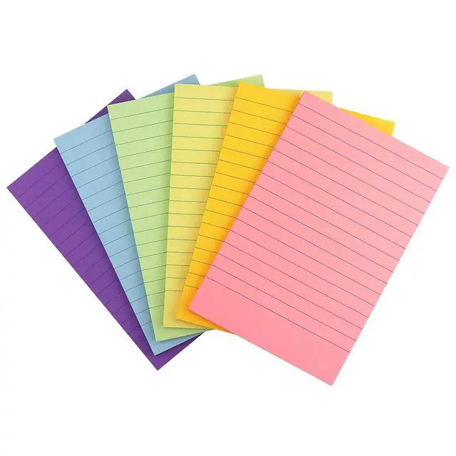 Alt view image 2 of 4 - Sticky Notes with Lines 4x6 in, 6 Pastel Color, 45 Sheets/Pad | Lined Sticky Notes