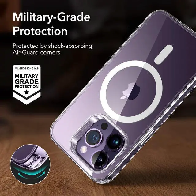 Alt view image 5 of 7 - iPhone 14 Pro Case for MagSafe, Anti-Yellowing, Clear | Ultra Slim, 3X Military-Grade Drop Protection, Magnetic Phone Case, Impact Absorbing, Resists Scratches