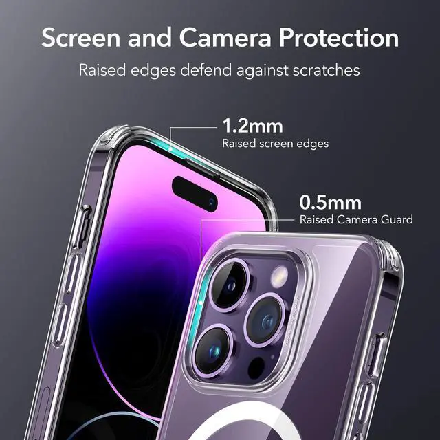 Alt view image 6 of 7 - iPhone 14 Pro Case for MagSafe, Anti-Yellowing, Clear | Ultra Slim, 3X Military-Grade Drop Protection, Magnetic Phone Case, Impact Absorbing, Resists Scratches