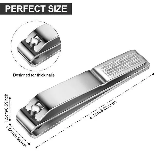 Alt view image 2 of 6 - 6 Pcs Large Toenail Clippers Straight Edge Thick Nails,Silver | Stainless Steel Nail Clippers for Men Women, Sharp Straight Blade, Professional Toe Care, Durable Heavy Duty Cutters