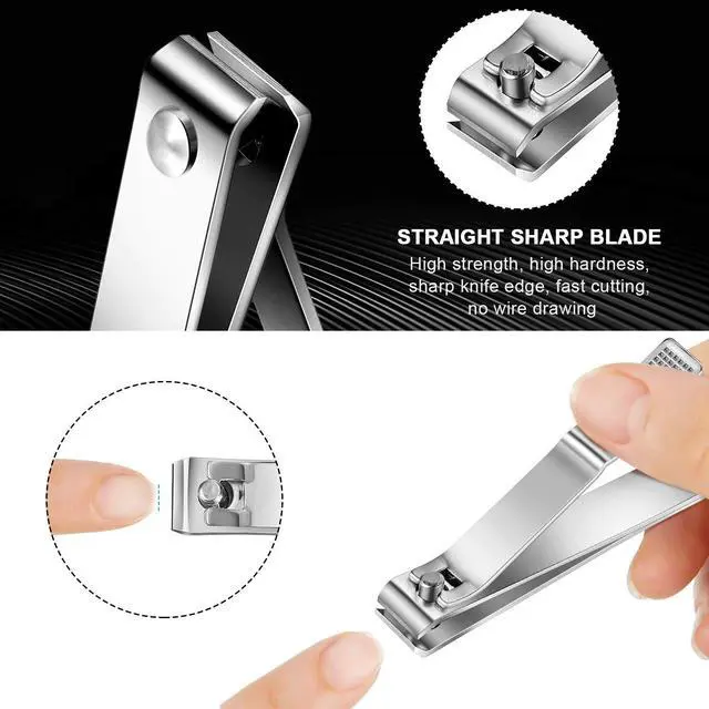 Alt view image 5 of 6 - 6 Pcs Large Toenail Clippers Straight Edge Thick Nails,Silver | Stainless Steel Nail Clippers for Men Women, Sharp Straight Blade, Professional Toe Care, Durable Heavy Duty Cutters