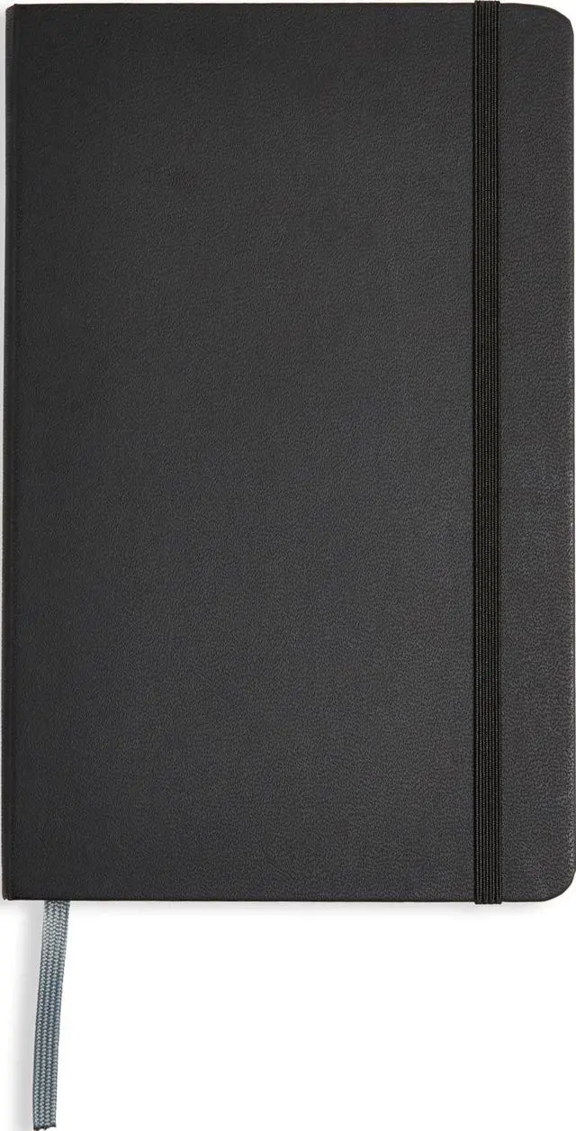 Main image of Classic Lined Writing Notebook for Note Taking and Journaling, Hardcover with Elastic Closure, 240 Pages, 5" x 8.25", Black
