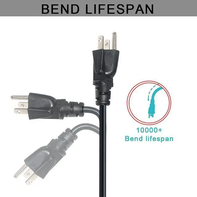 Alt view image 4 of 7 - US Standard Laptop Power Cord - 6FT / 1.8m 18AWG NEMA 5-15P to Iec 60320 C5 Universal 3 Prong AC Power Cable Replacement Desktop Charger 3 Pin 10A 125V Wire for Notebook Computer Adapter TV Printer