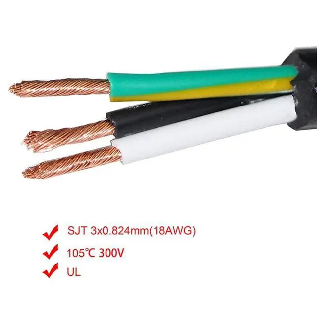 Alt view image 5 of 7 - US Standard Laptop Power Cord - 6FT / 1.8m 18AWG NEMA 5-15P to Iec 60320 C5 Universal 3 Prong AC Power Cable Replacement Desktop Charger 3 Pin 10A 125V Wire for Notebook Computer Adapter TV Printer