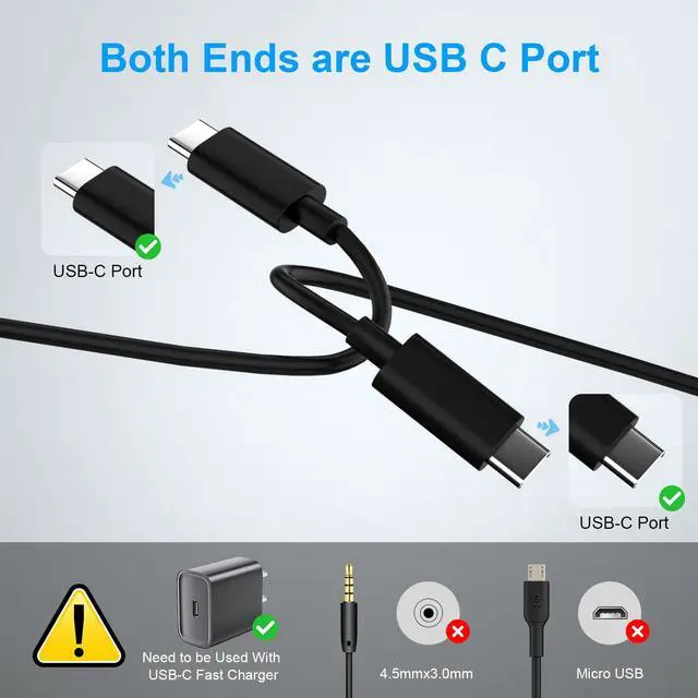 Alt view image 3 of 7 - 6FT USB C to USB C Charging Cable 65W Laptop Charger Cord,Black | Type C Charging Cord for HP Spectre Envy/DELL/Chromebook/Thinkpad/Acerfor Samsung/Mac Laptop Computer Power Cable Replacement