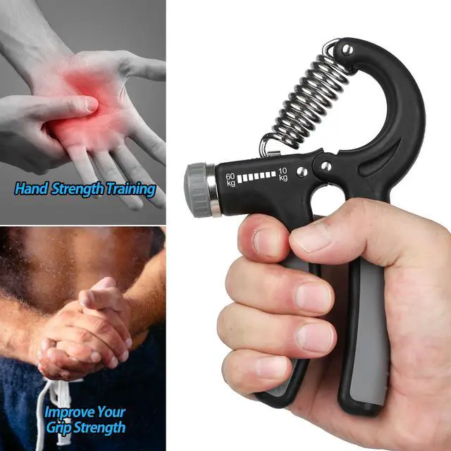 Alt view image 2 of 6 - 2 Pack Grip Strength Trainer, Hand Grip Strengthener, Adjustable Resistance 22-132Lbs (10-60kg), Forearm Strengthener, Perfect for Musicians Athletes - Grey