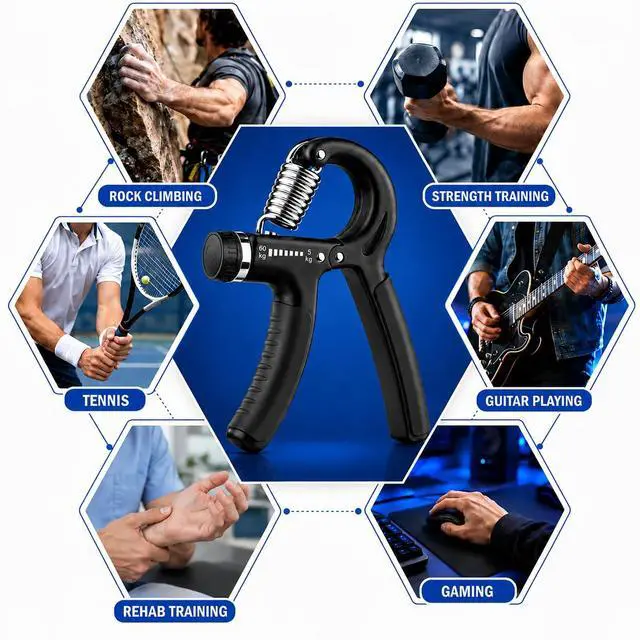 Alt view image 7 of 7 - Grip Strength Trainer 2 Pack, Adjustable Hand Grip Strengthener 11-132 lbs
