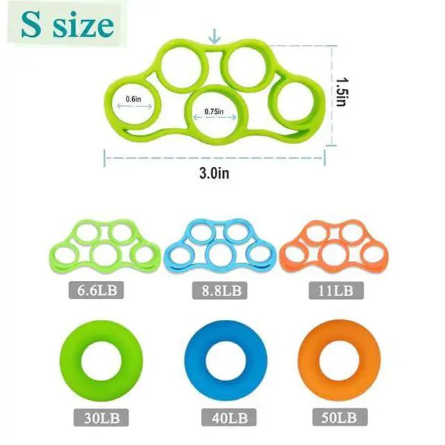 Alt view image 7 of 7 - Hand Grip Strengthener, Finger Exerciser, Grip Strength Trainer | (6 PCS),Forearm Grip Workout, Finger Stretcher, Relieve Wrist Pain, Carpal Tunnel, Trigger Finger, Mallet Finger