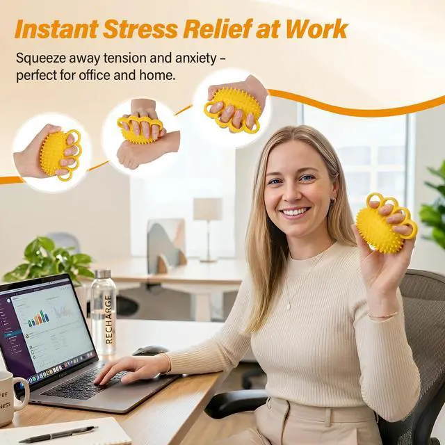 Alt view image 5 of 7 - Hand Exercise Squeeze Balls for Hand Therapy, Grip Strength Trainer | Hand Massage Stress Balls, Hand Strengthener for Adults, Seniors & Disabled, Rehab, Arthritis, Carpal Tunnel