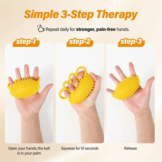 Alt view image 6 of 7 - Hand Exercise Squeeze Balls for Hand Therapy, Grip Strength Trainer | Hand Massage Stress Balls, Hand Strengthener for Adults, Seniors & Disabled, Rehab, Arthritis, Carpal Tunnel