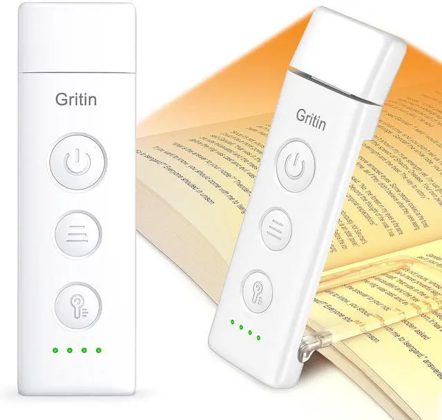 Main image of Book Light Rechargeable, Clip on LED Reading Light for Books in Bed | Eye Caring 3-Color & 5-Brightness, Stepless Dimming, Long Lasting, Compact Size Flexible Book Lamp for Bookworms
